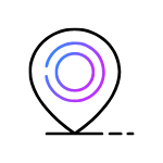 Location pin icon representing map marker for place identification.