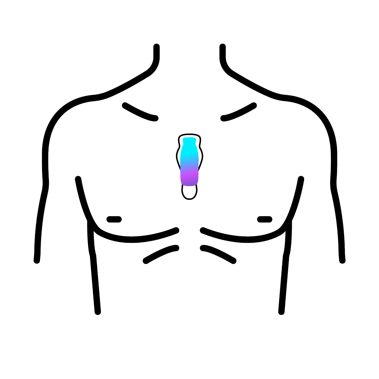 icon representing a small,waterproof wearable device which track's the heart activity.